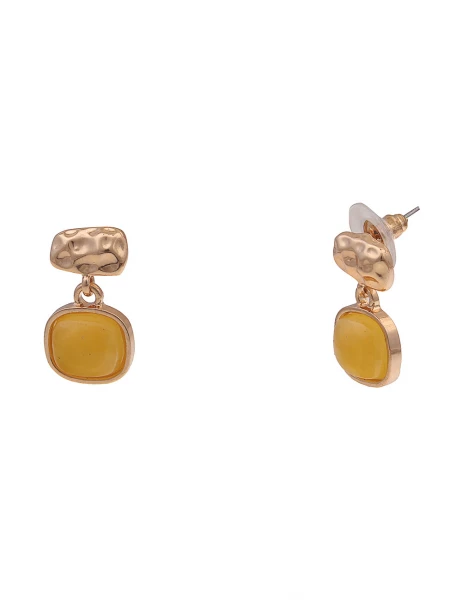 Leslii Ohrringe Ohrhänger Kunststoff Muster in Gold Gelb Discount Store für neue Produkte