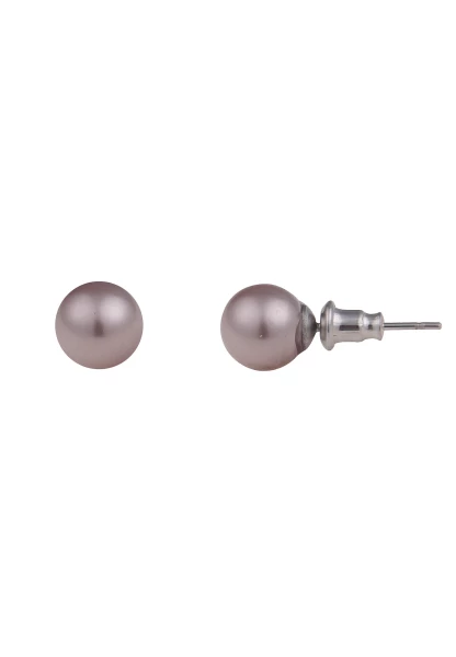 Leslii Damen-Ohrringe Gloria hellbraune Perlen-Ohrringe Ohrstecker Modeschmuck Braun Letzte 2 Tage