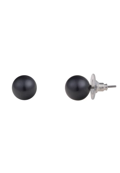 Leslii Damen-Ohrringe Frida schwarze Perlen-Ohrringe Ohrstecker Modeschmuck Schwarz Zeitbegrenzte Promotion