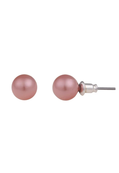 Leslii Damen-Ohrringe Cynthia rosane Perlen-Ohrringe Ohrstecker Modeschmuck Rosa Bis zu 50% Rabatt