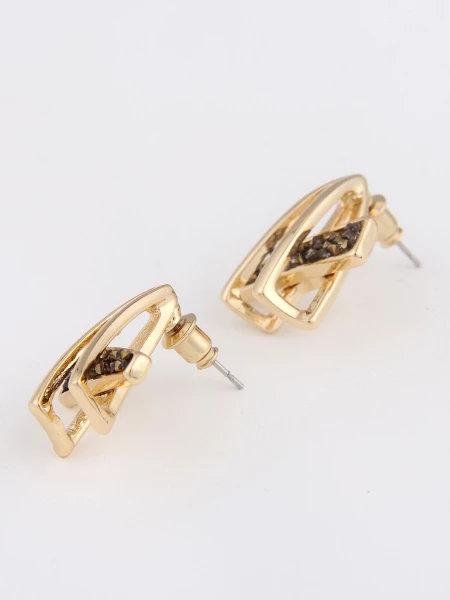Leslii Damen-Ohrringe Yvonne Statement Glitzer goldene Ohrstecker Modeschmuck-Ohrringe Gold Bis zu 65% Rabatt