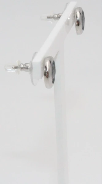 Leslii Damen-Ohrringe Ohrstecker Classic silberne Modeschmuck-Ohrringe graues Muster Silber Grau Nur noch ein Tag übrig