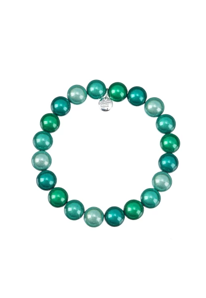 Leslii Reflective Pearl Perlen-Armband Magic 3D-Effekt Ø 10mm in Türkis im Angebot