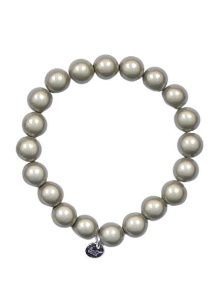 Leslii Reflective Pearl Perlen-Armband Magic 3D-Effekt Ø 10mm in Khaki Saisonale Angebote