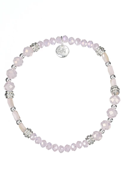 Leslii Damen-Armband Kiara Kristall Glasperlen dehnbar Rosa Bis zu 60% Rabatt