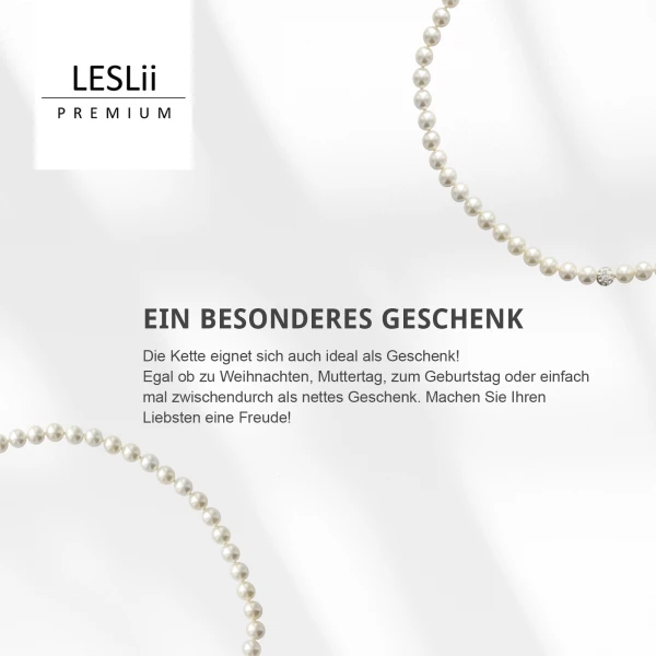 Leslii Damen-Kette Perlen-Collier weiße Perlen-Kette Strass-Kugel Weiß Angebote