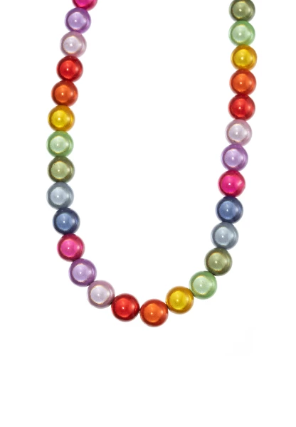 Leslii Reflective Pearl kurze Perlen-Kette Magic 3D-Effekt Ø 10mm Regenbogen Bunt Hotsell