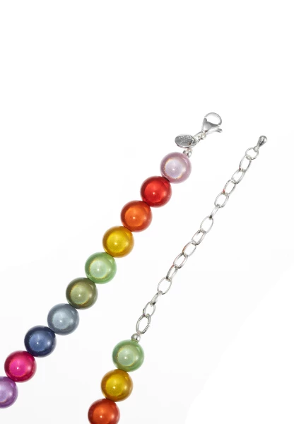 Leslii Reflective Pearl kurze Perlen-Kette Magic 3D-Effekt Ø 10mm Regenbogen Bunt Hotsell