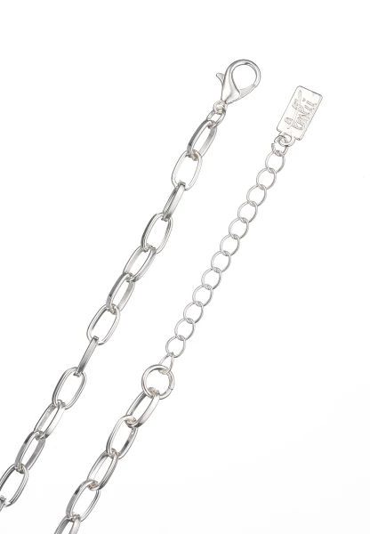 Leslii Kurze Halskette Glieder-Kette Glitzer Y-Kette in Silber Fabrikverkauf