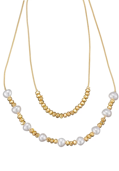 Leslii Kurze Kette Layering Pearls | Gold Limitierter Zeitrabatt