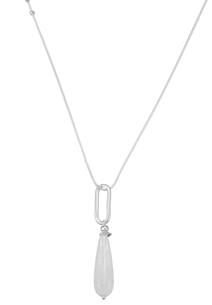 Leslii lange Schlangenkette Stone | Silber Rabatt