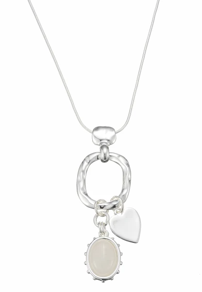 Leslii lange Schlangenkette Heart Stone | Silber Günstig kaufen