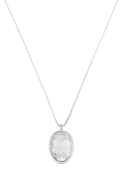 Leslii Lange Kette Oval Glasstein Silber Zeitlich begrenztes Angebot