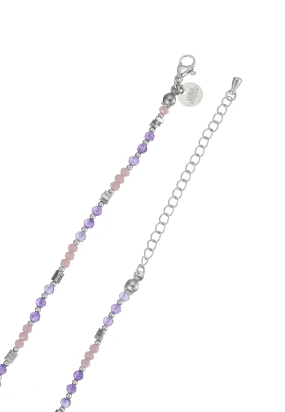 Leslii Kurze Kette Natursteine Stainless Steel Lila Saisonale Angebote