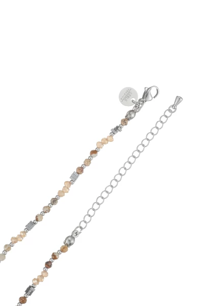 Leslii Kurze Kette Natursteine Stainless Steel Braun Räumungsverkauf