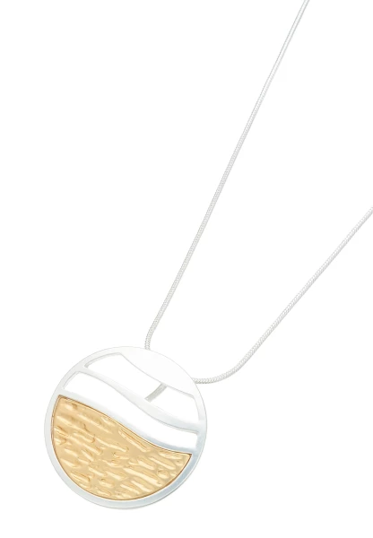 Leslii Lange Halskette Bicolor Anhänger Silber Gold Tiefpreis