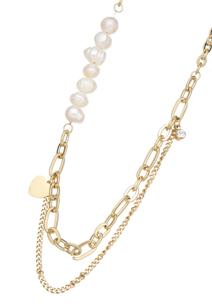Leslii Kurze Layering-Kette Herz Gold Kostenlose Rückgabe