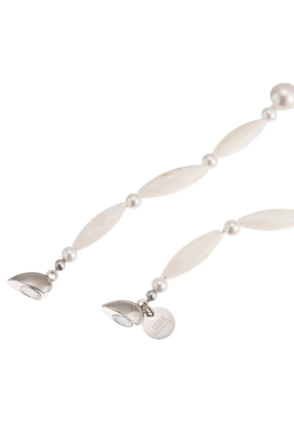 Leslii Kurze Kette Premium Collier Perlen Herz Collier in Weiß Silber Begrenzte Freigabe