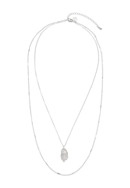 Leslii Halskette Layering Stainless Steel echte Perle Silber Letzte 3 Tage