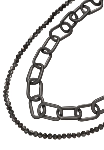 Leslii Layering Glieder-Kette Glasperlen Schwarz Neueste Stile