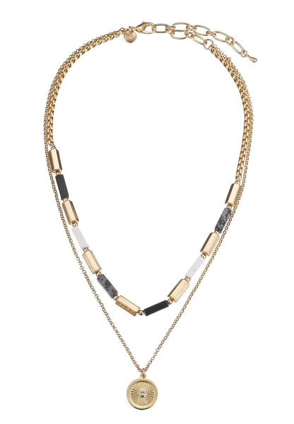 Leslii Kurze Halskette Layering Steine Gold Zeitbegrenzte Promotion