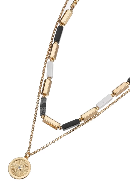 Leslii Kurze Halskette Layering Steine Gold Zeitbegrenzte Promotion