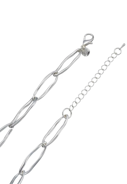 Leslii Kurze Halskette Oval Glieder Collier Silber Nur für heute