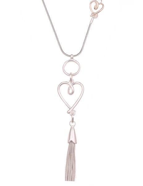 -50% SALE Leslii Lange Halskette Bicolor Herzen in Silber Rosé Hotsell