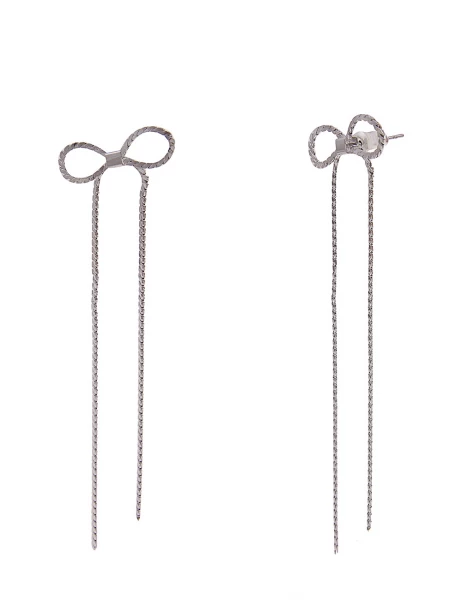 - 50% Sale Leslii Damen-Ohrringe Ohrhänger Glanz Schleife silberne Schleifen-Ohrringe Modeschmuck in Meist gekauft