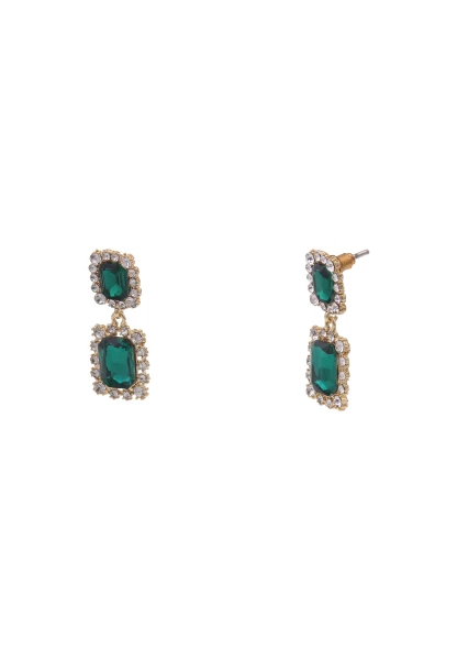 -50% SALE Leslii Ohrringe Ohrhänger Glitzer Statement in Gold Grün Fabrikpreis