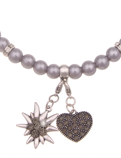 -50% SALE Leslii Damen-Kette Heidi Edelweiß Herz-Kette Dirndl Oktoberfest kurze Kette Modeschmuck Gr Valentinstagsangebot