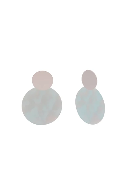 - 50% SALE Leslii Ohrringe Ohrhänger Nicole Statement Scheibe in Silber Mint VIP-Rabatte