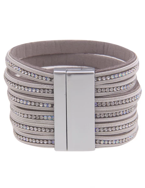 Leslii -50% SALE Armband XXL Glitzer in Silber Weiß Neueste Stile