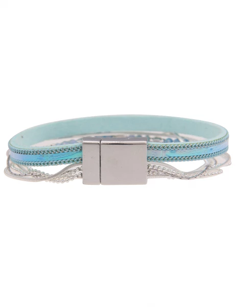 -50% SALE Leslii Armband Metallic Glasperlen in Silber Blau Bis zu 65% Rabatt