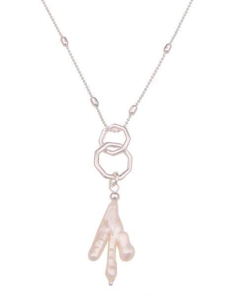 -50% SALE Leslii Lange Halskette Muschel Stück in Silber Weiß Bis zu 55% Rabatt