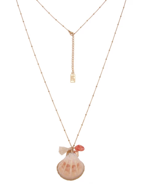 -50% SALE! Leslii Lange Halskette Muschel in Gold Pink Fabrikladen