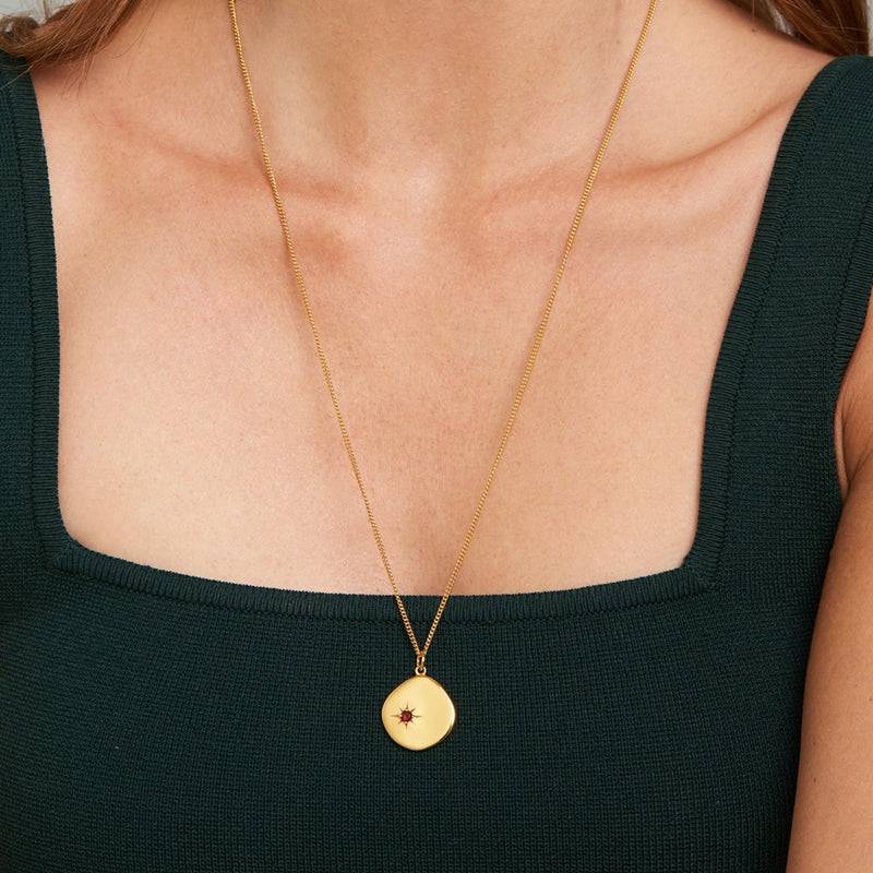 Mosuo Jewellery Geburtsstein Halskette Januar - Vermeil & Granat Super Rabatt