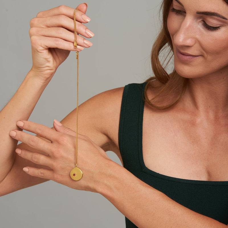 Mosuo Jewellery Geburtsstein Halskette Januar - Vermeil & Granat Super Rabatt