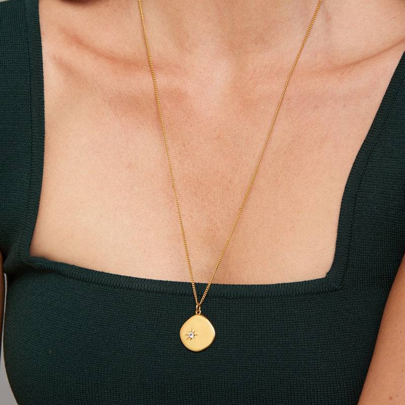 Mosuo Jewellery Geburtsstein Halskette April - Vermeil & Topas Clearance-Verkauf