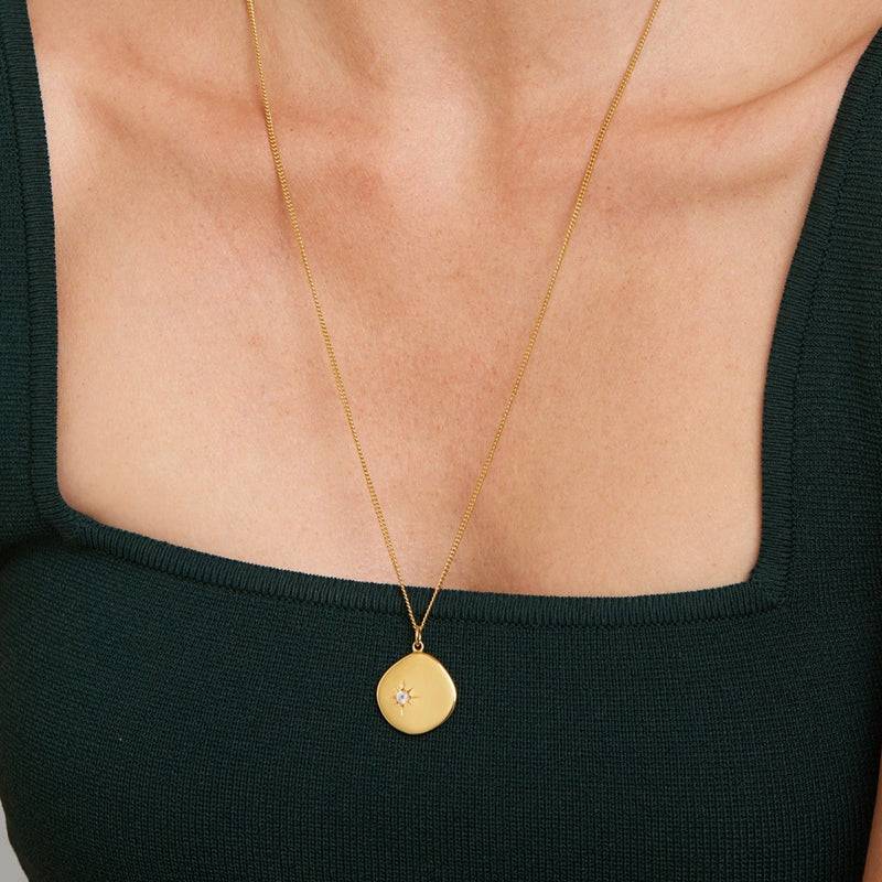 Mosuo Jewellery Geburtsstein Halskette Juni - Vermeil & Mondstein Fabrikladen