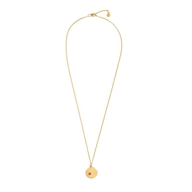 Mosuo Jewellery Geburtsstein Halskette Juli - Vermeil & Rubin Begrenzt auf 3 Tage