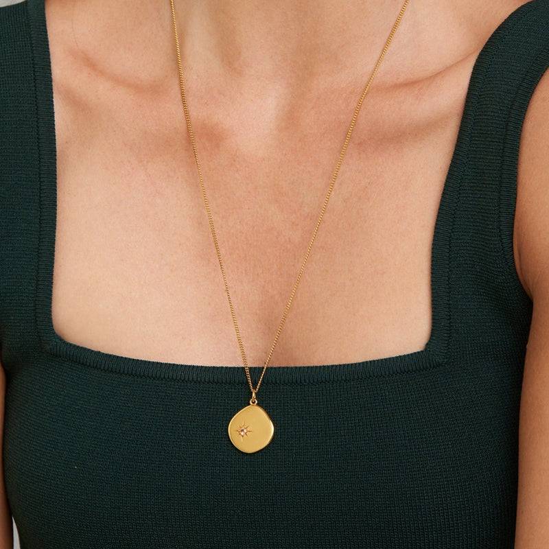 Mosuo Jewellery Geburtsstein Halskette November - Vermeil & Citrin zollfrei