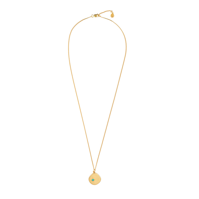 Mosuo Jewellery Geburtsstein Halskette Dezember - Vermeil & Türkis 50% Rabatt für begrenzte Zeit