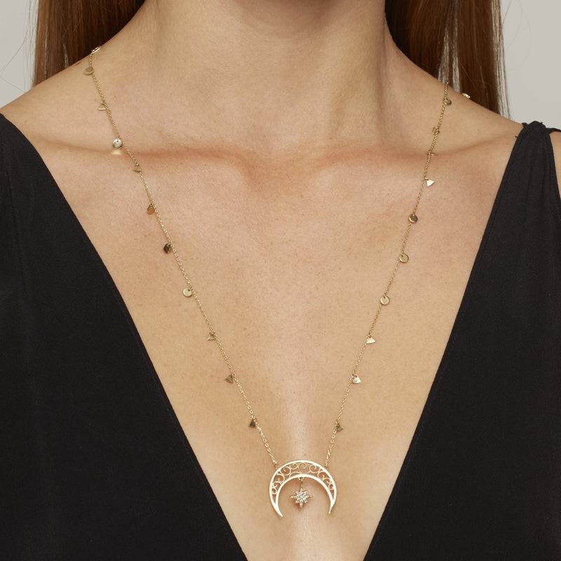 Mosuo Jewellery Diamant Mond & Stern Halskette Zeitlich begrenztes Angebot