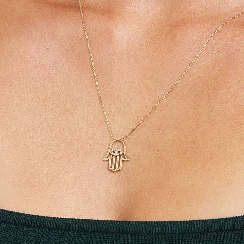 Mosuo Jewellery Hamsa Diamant Halskette Blitzangebot