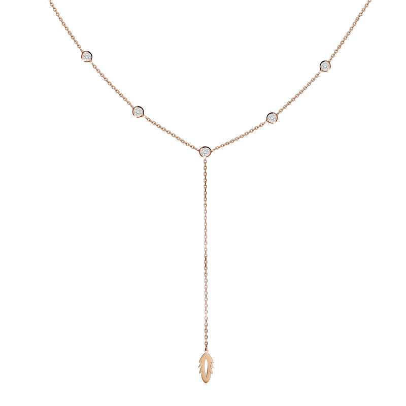 Mosuo Jewellery Feder Y-Halskette mit Steinen Tägliche Deals