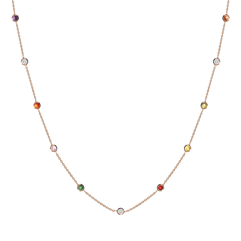 Mosuo Jewellery Regenbogen Halskette mit Steinen Sonderangebote