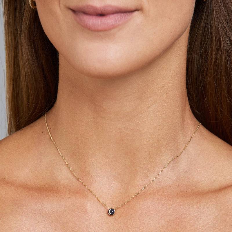 Mosuo Jewellery Emaille Diamant Mond Halskette Kostenlose Rückgabe