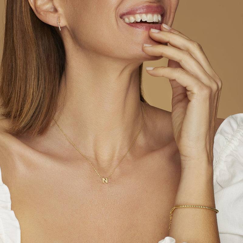 Mosuo Jewellery Diamant Buchstaben Halskette “N” - Vermeil Discount Store für neue Produkte