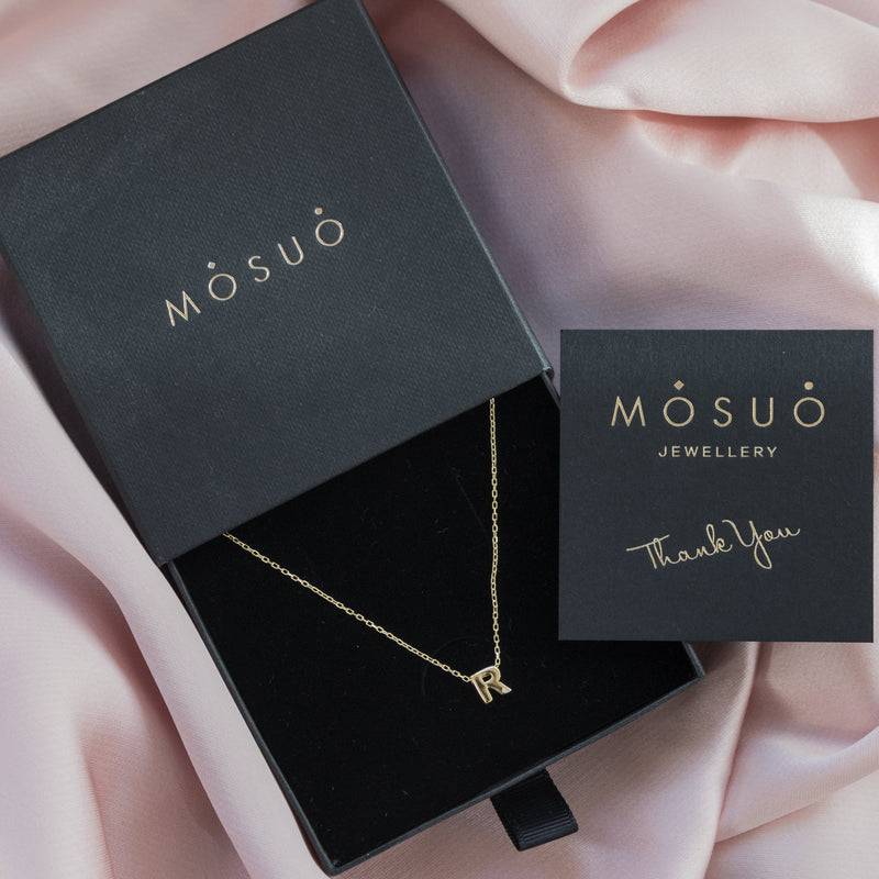 Mosuo Jewellery Diamant Buchstaben Halskette “R” - Vermeil 50% Rabatt mit kostenlosem Versand